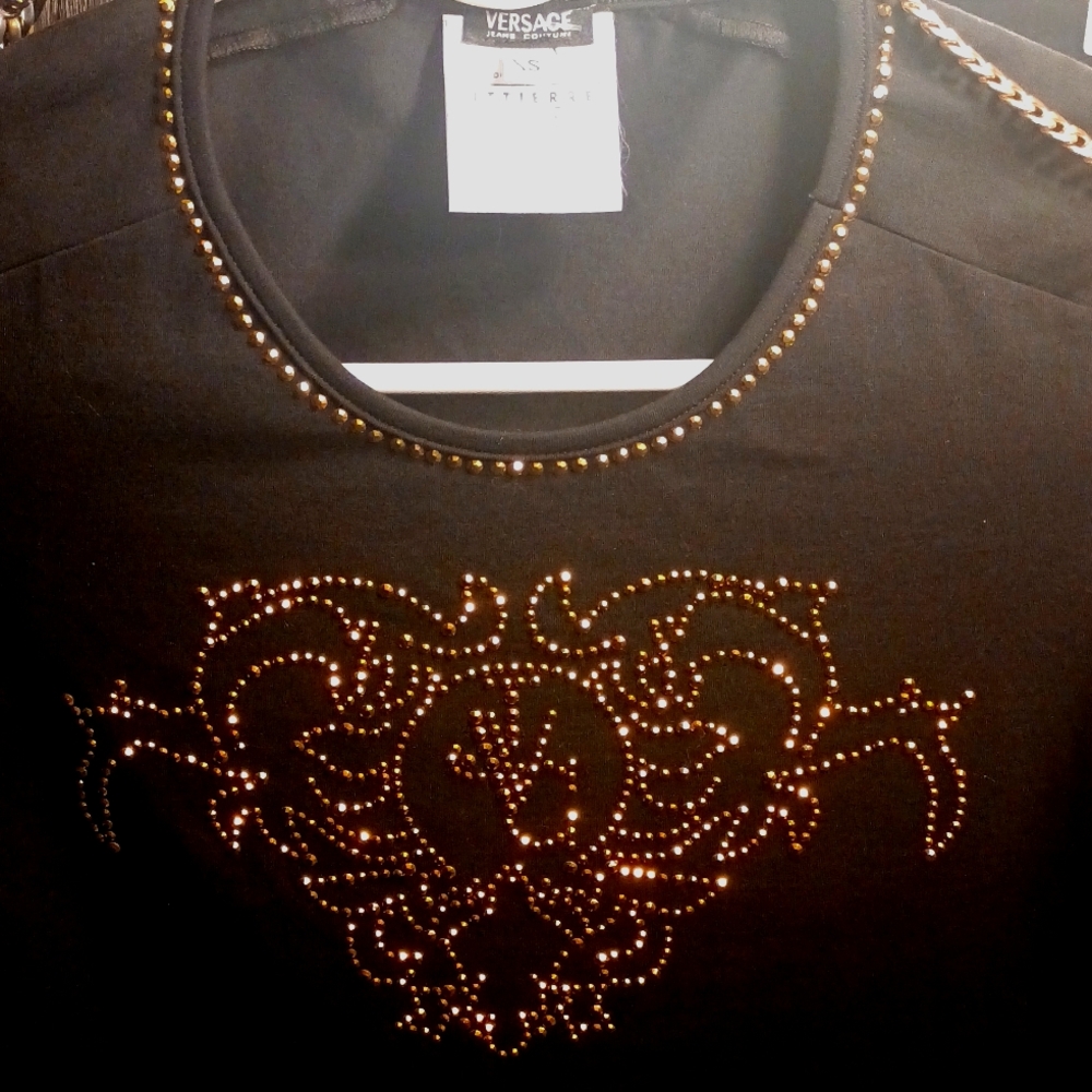 Versace rhinestones extra small T-shirt